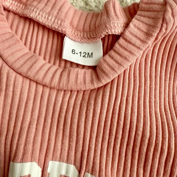 Kids Ribbed 'Daddy's Girl' Matching Set - Pink - Picture 5 of 6